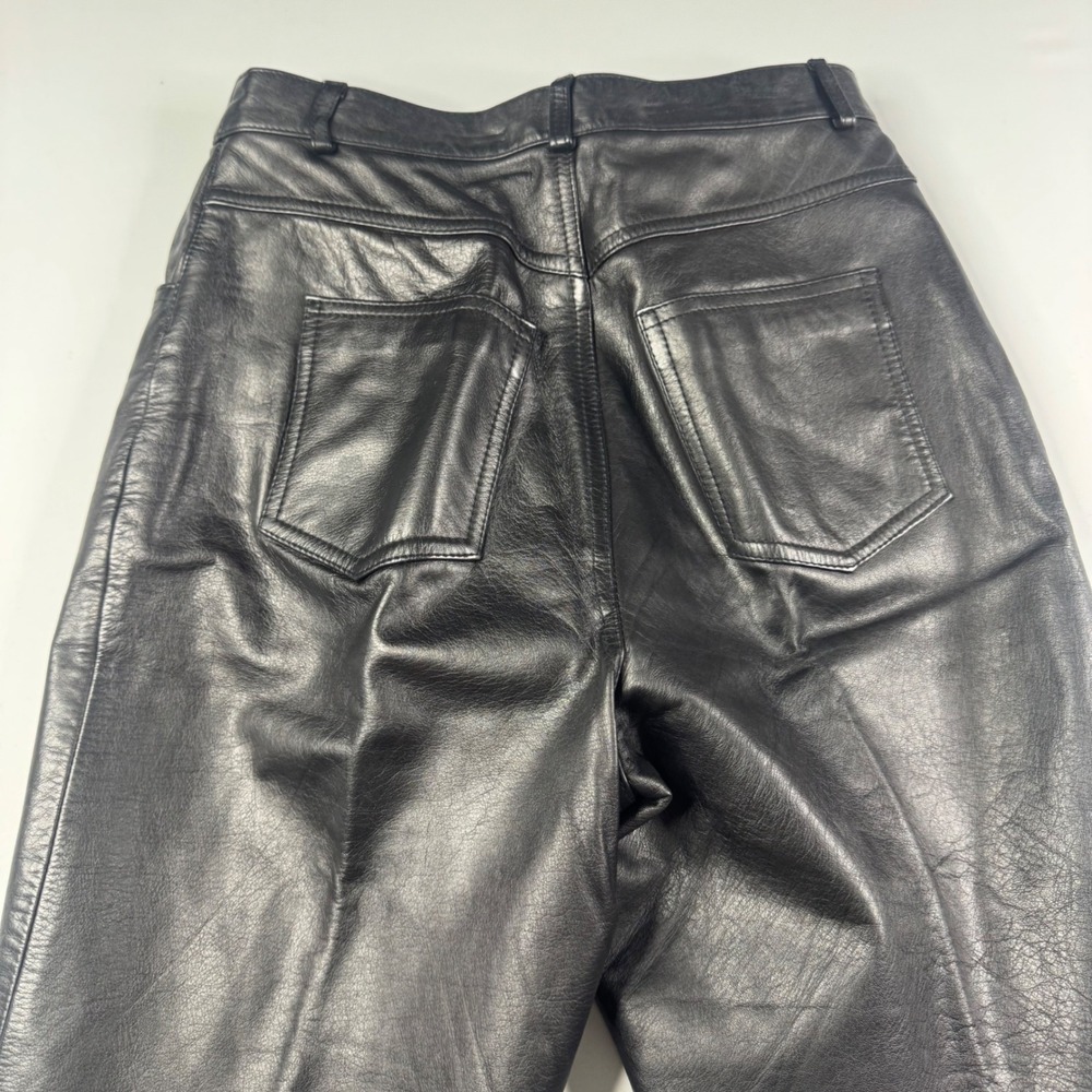 Moda‎ Spiegel Black Leather Pants High Waisted Tapered Leg Womens Size 10 29x29 - Picture 3 of 6